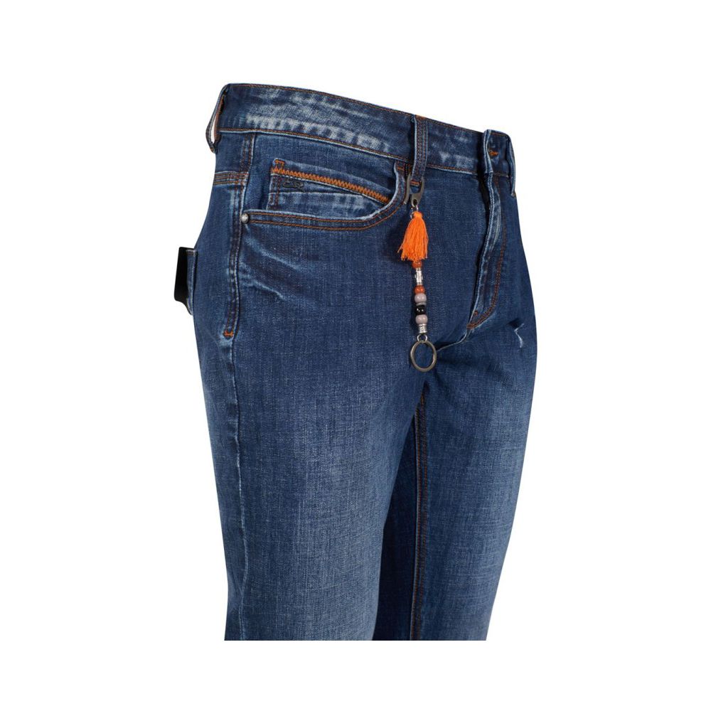 Yes Zee Blue Cotton Jeans & Pant