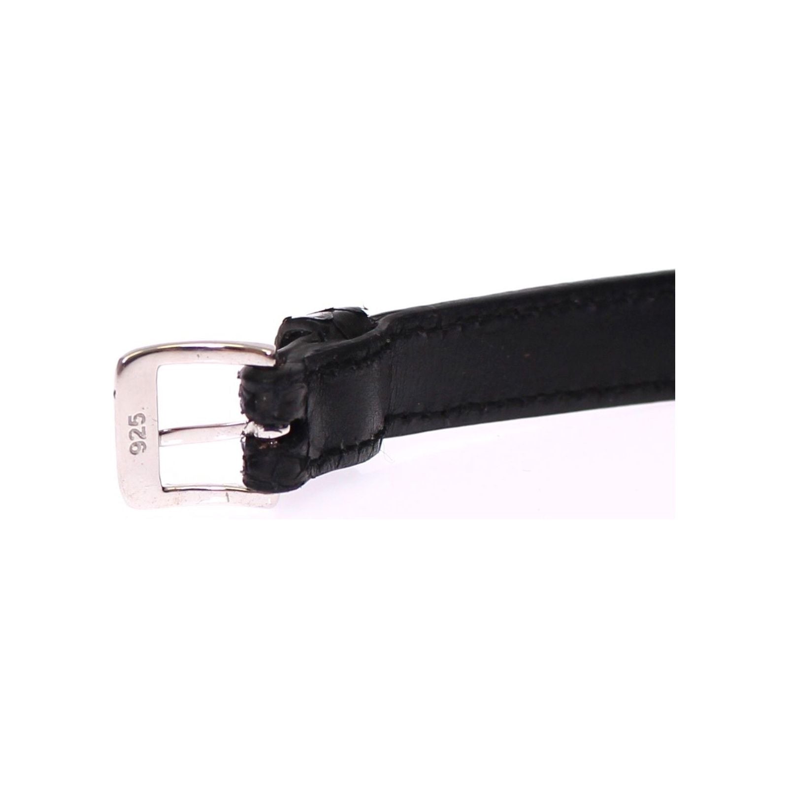 Nialaya Black Snakeskin Silver Bracelet Elegance