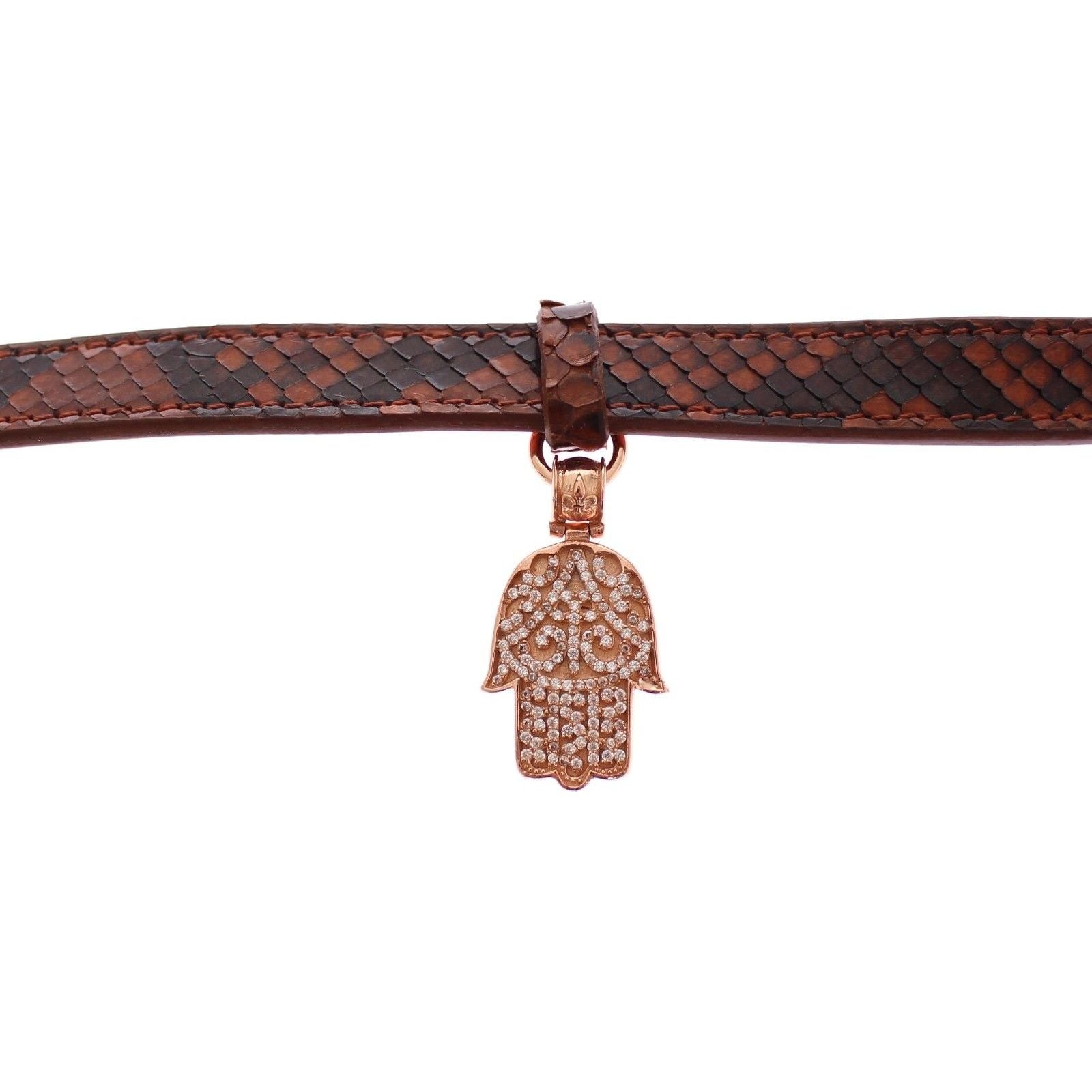 Nialaya Black Snakeskin Leather Cuff Bracelet Elegance