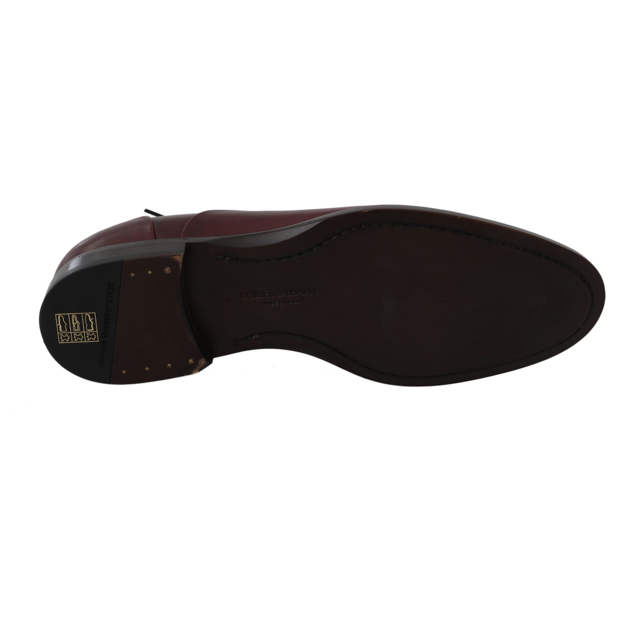Dolce & Gabbana Bordeaux Leather Dress Shoes