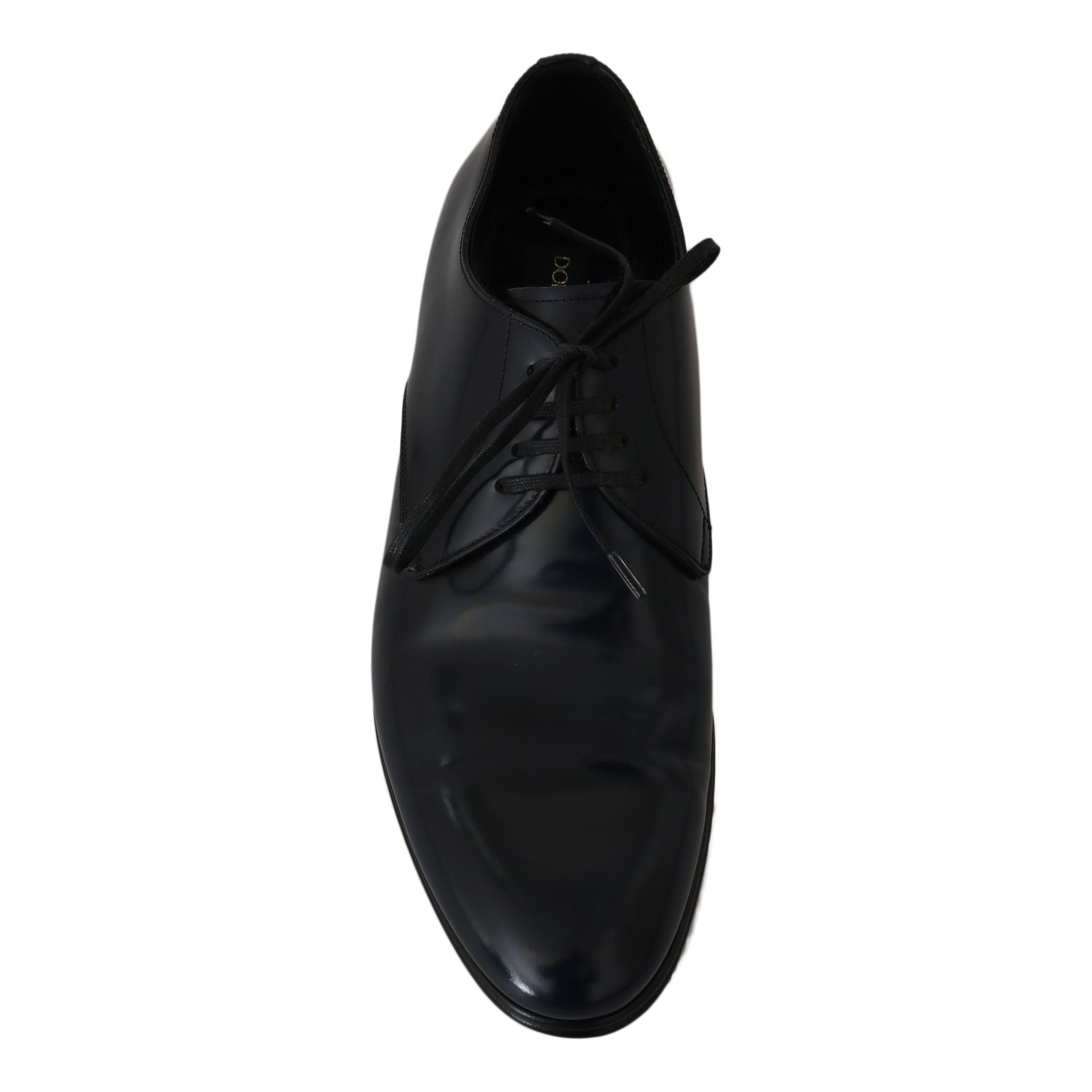 Dolce & Gabbana Dark Blue Leather Derby Shoes