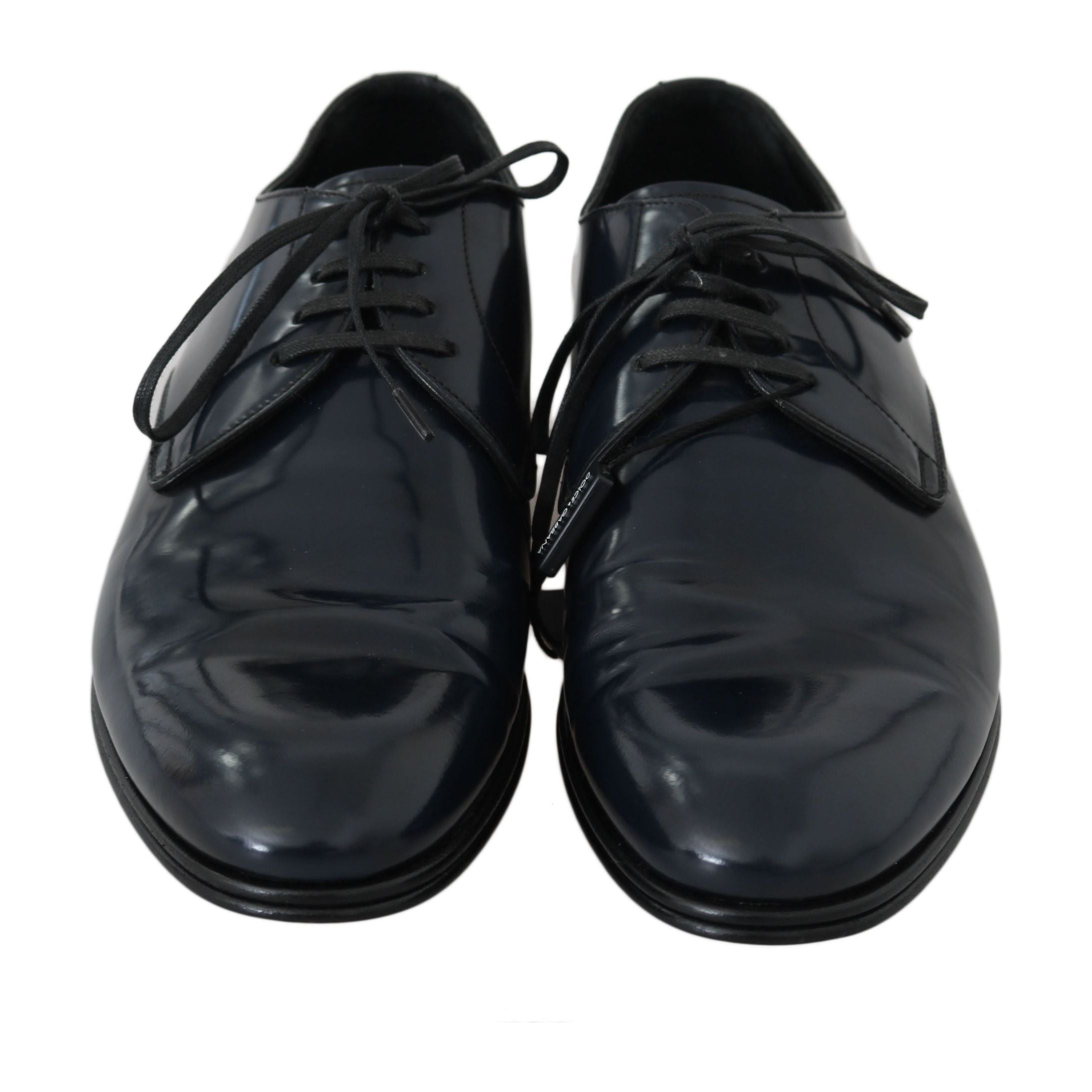 Dolce & Gabbana Dark Blue Leather Derby Shoes