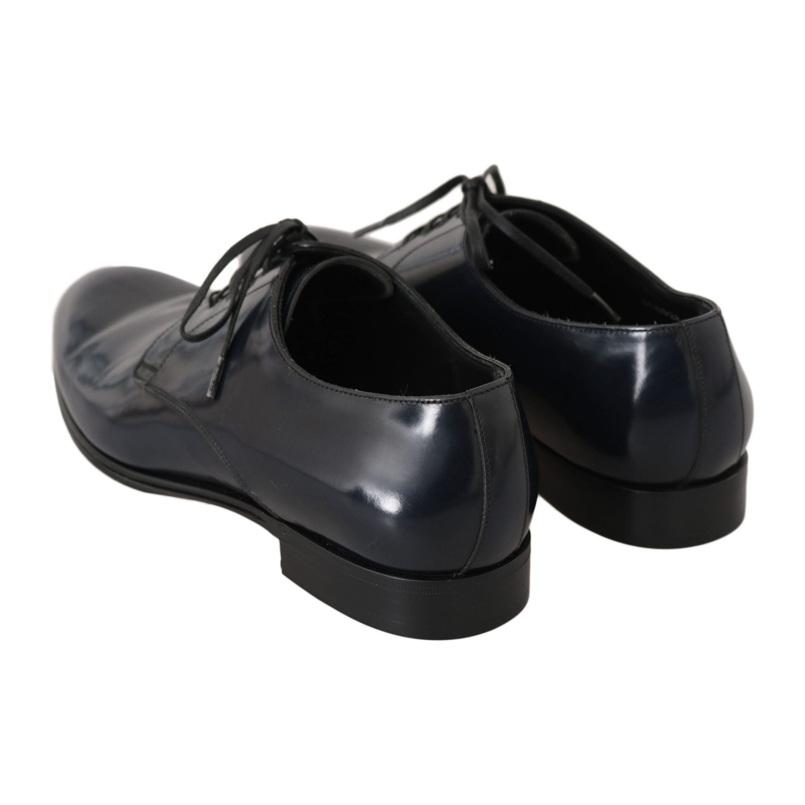 Dolce & Gabbana Dark Blue Leather Derby Shoes