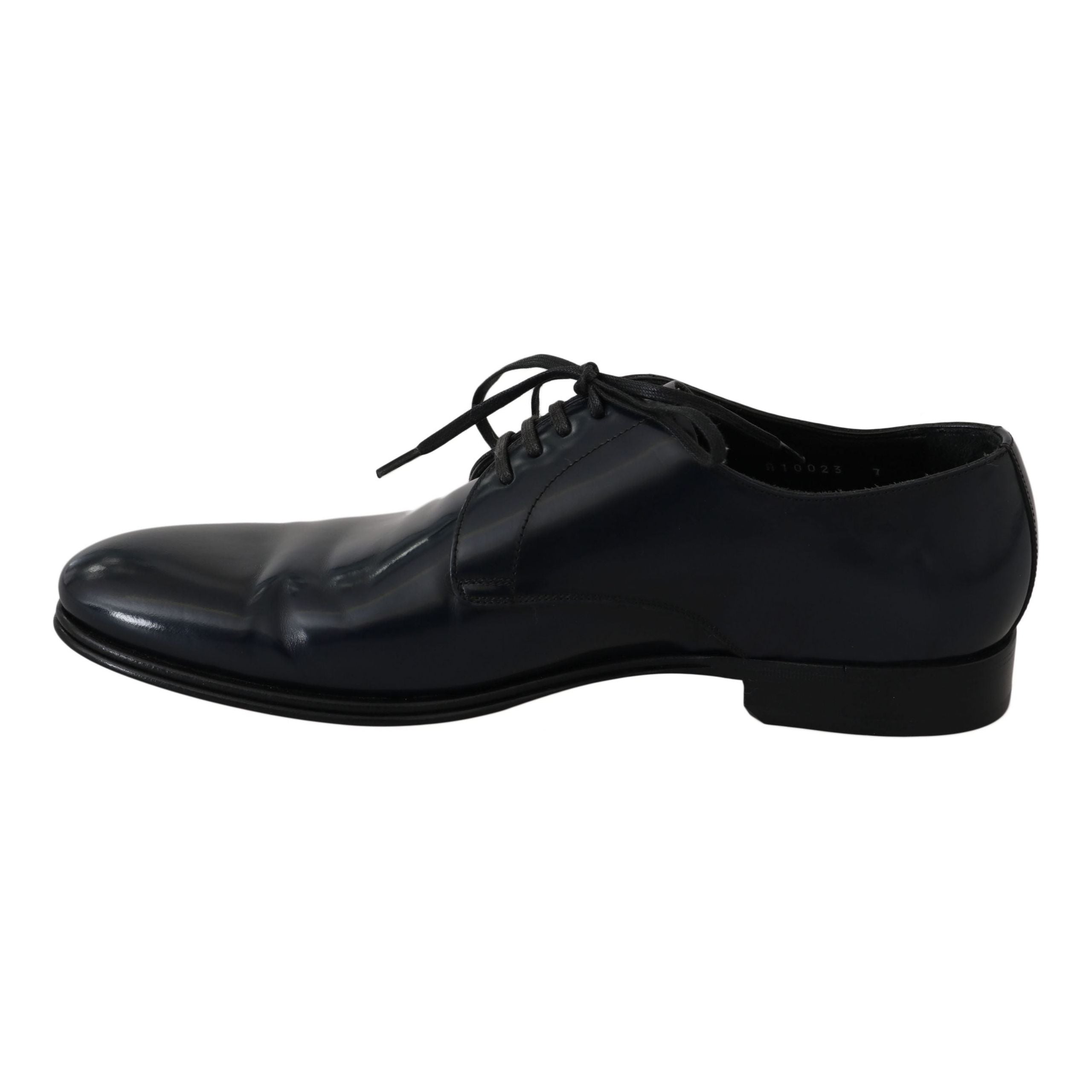 Dolce & Gabbana Dark Blue Leather Derby Shoes
