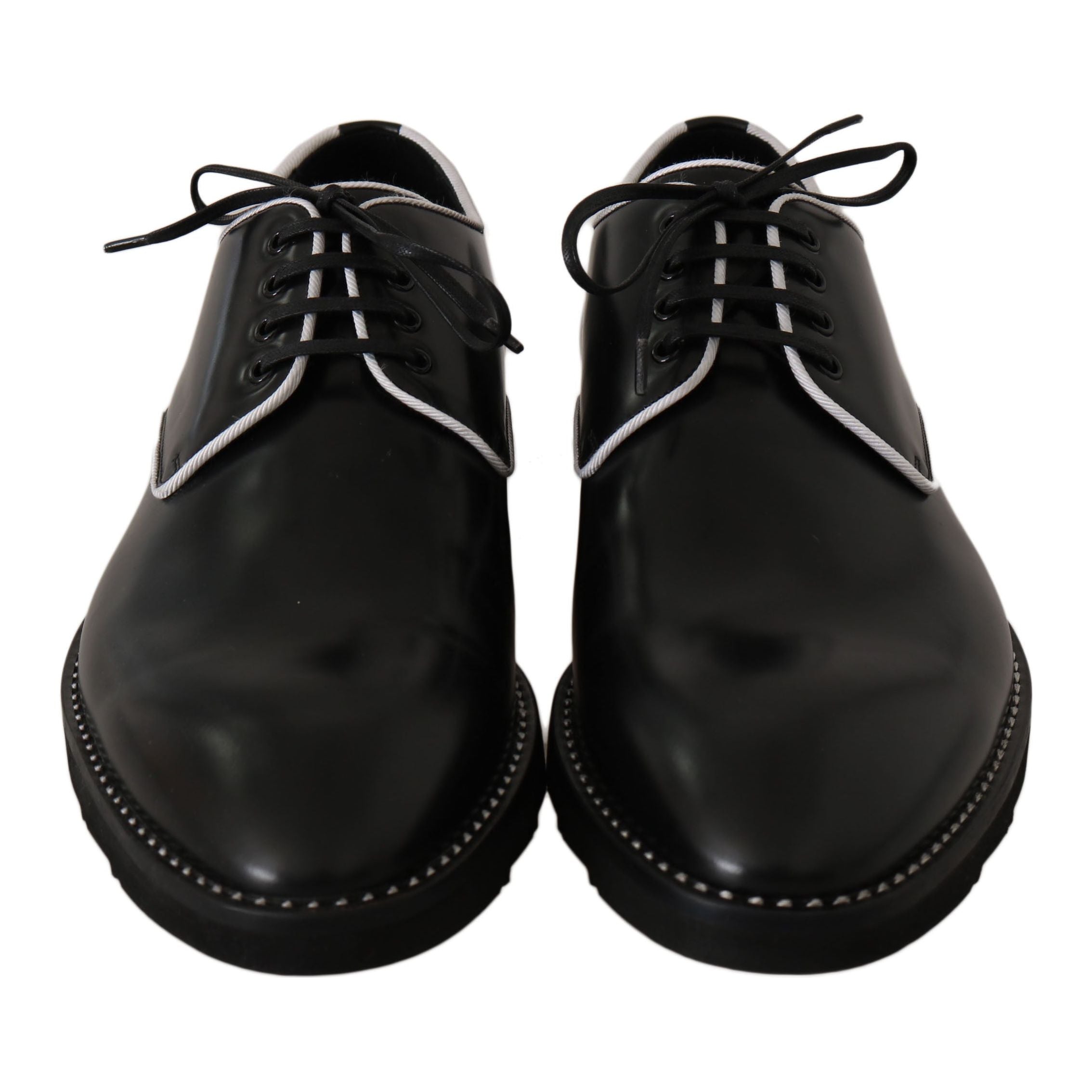 Dolce & Gabbana Black Leather Derby Dress Shoes