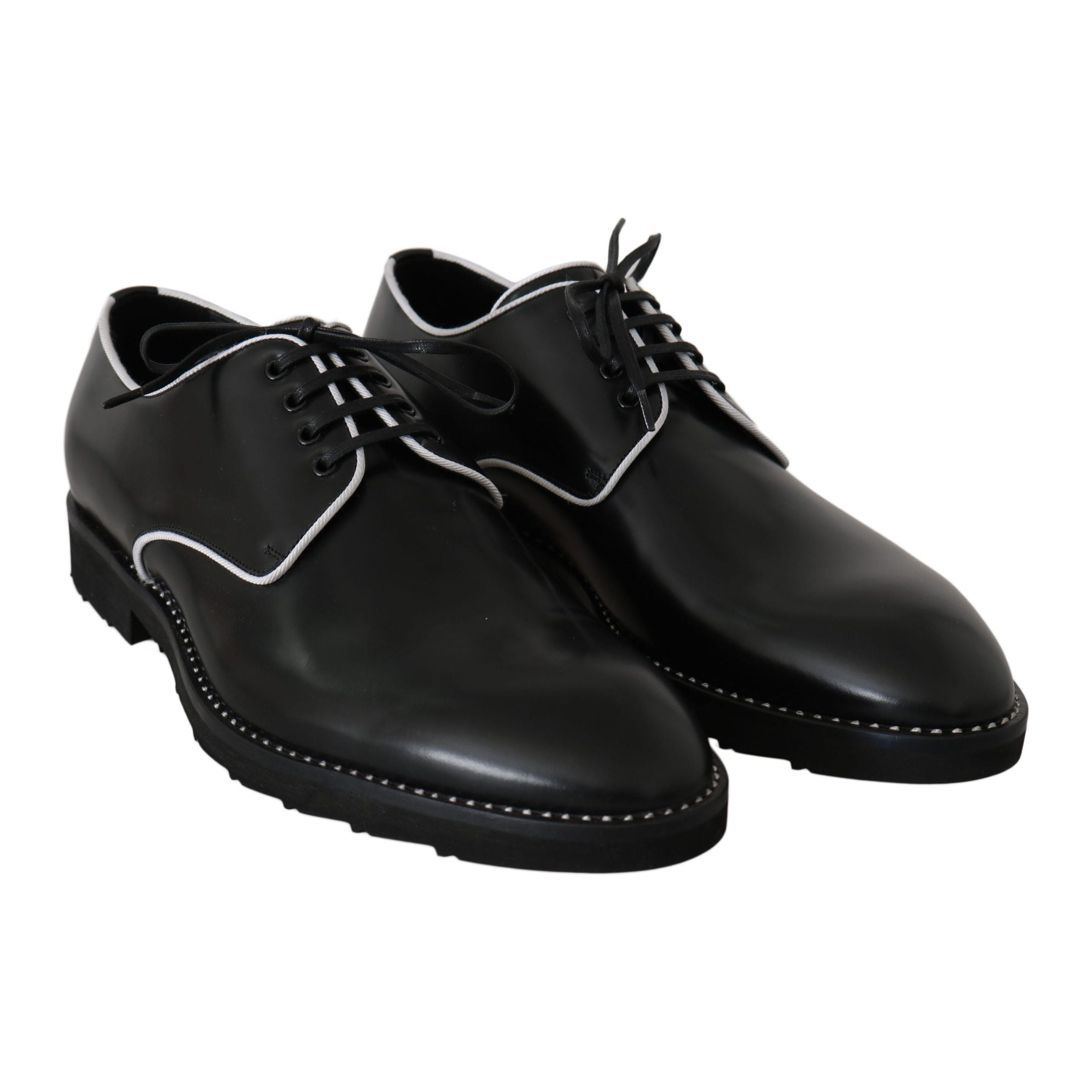 Dolce & Gabbana Black Leather Derby Dress Shoes