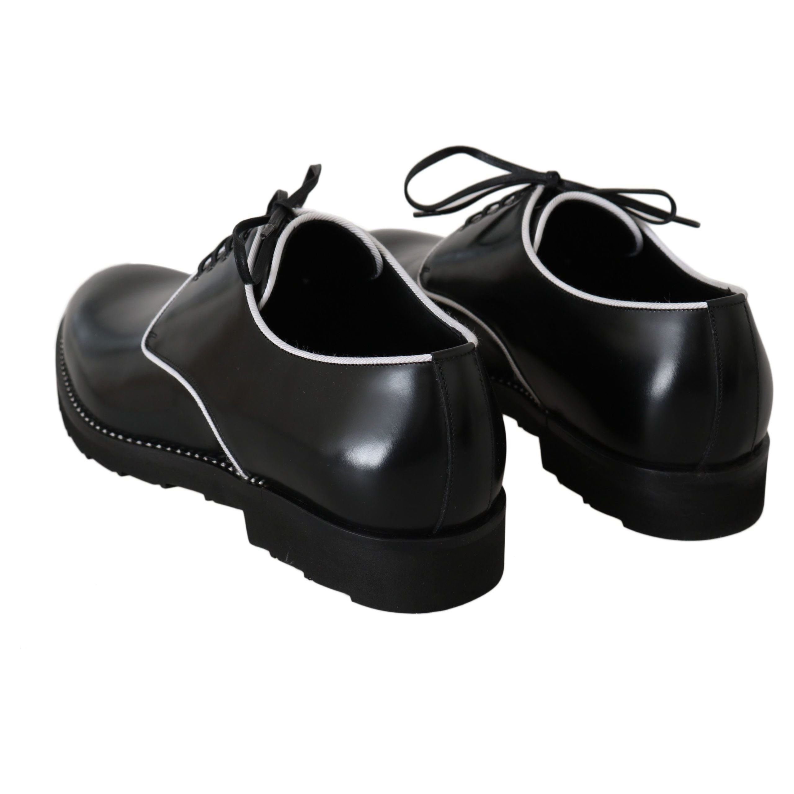 Dolce & Gabbana Black Leather Derby Dress Shoes