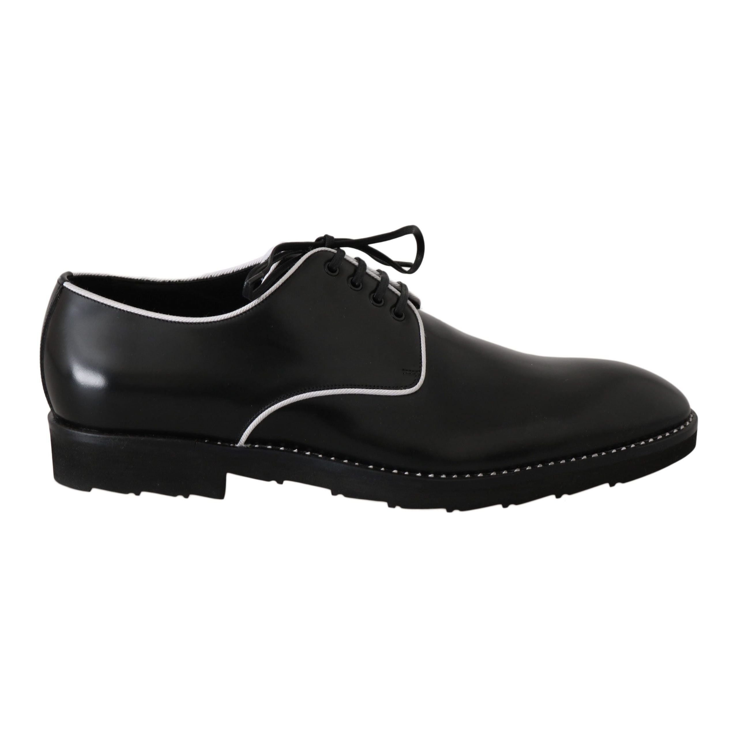 Dolce & Gabbana Black Leather Derby Dress Shoes