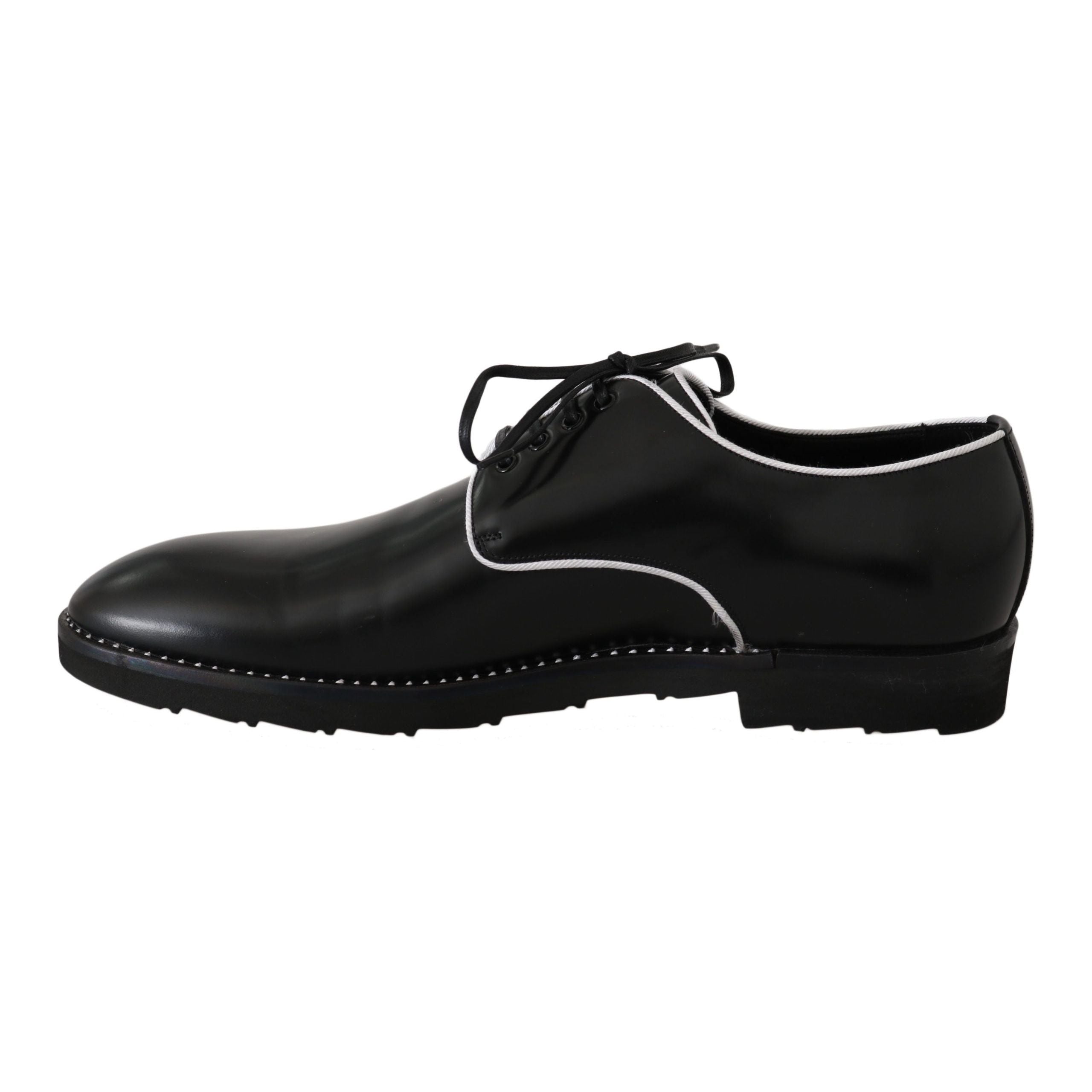 Dolce & Gabbana Black Leather Derby Dress Shoes