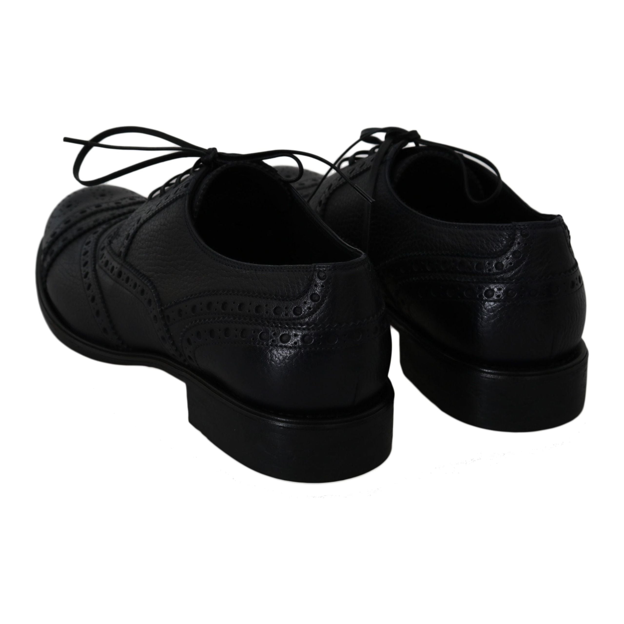 Dolce & Gabbana Dark Blue Leather Derby Dress Shoes