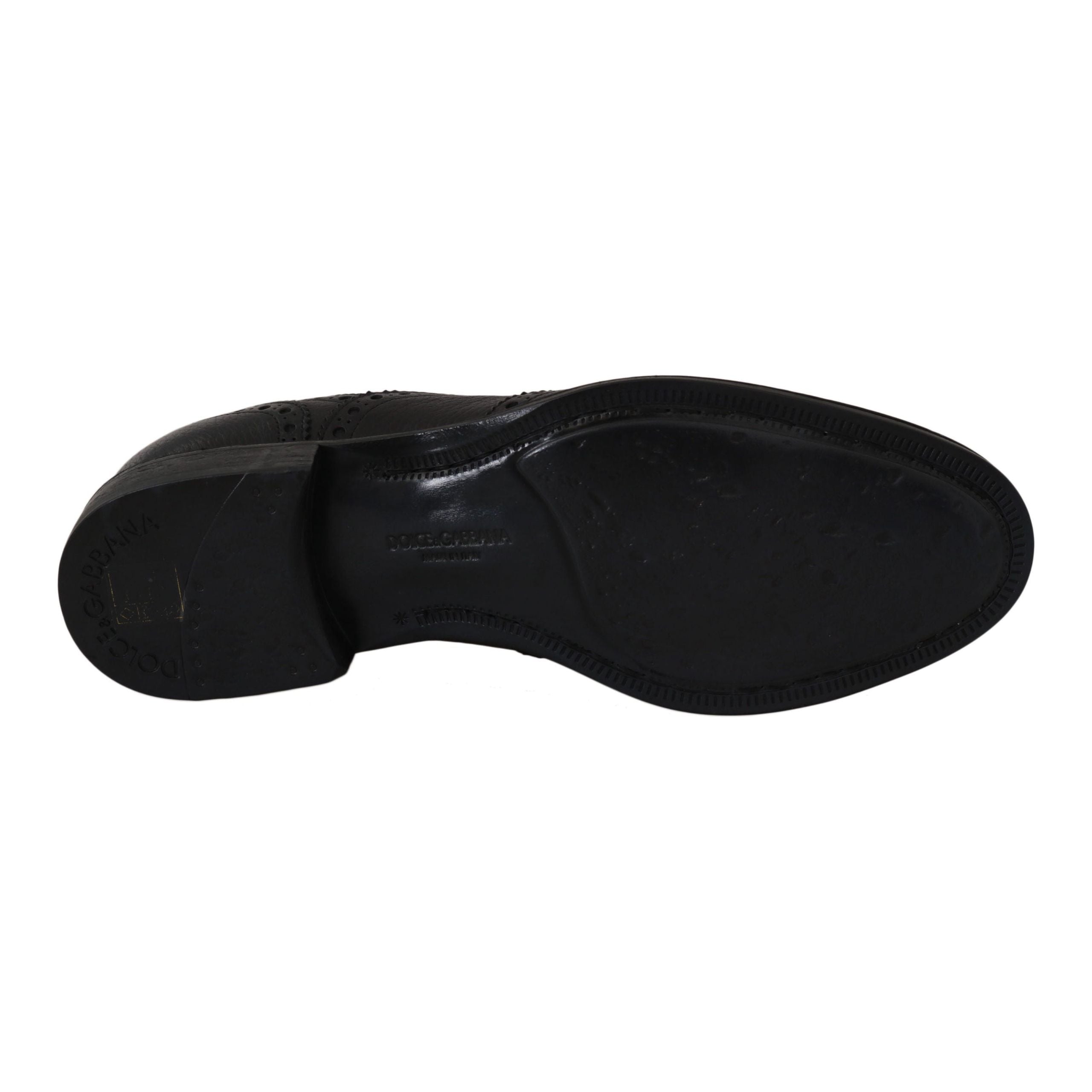 Dolce & Gabbana Dark Blue Leather Derby Dress Shoes