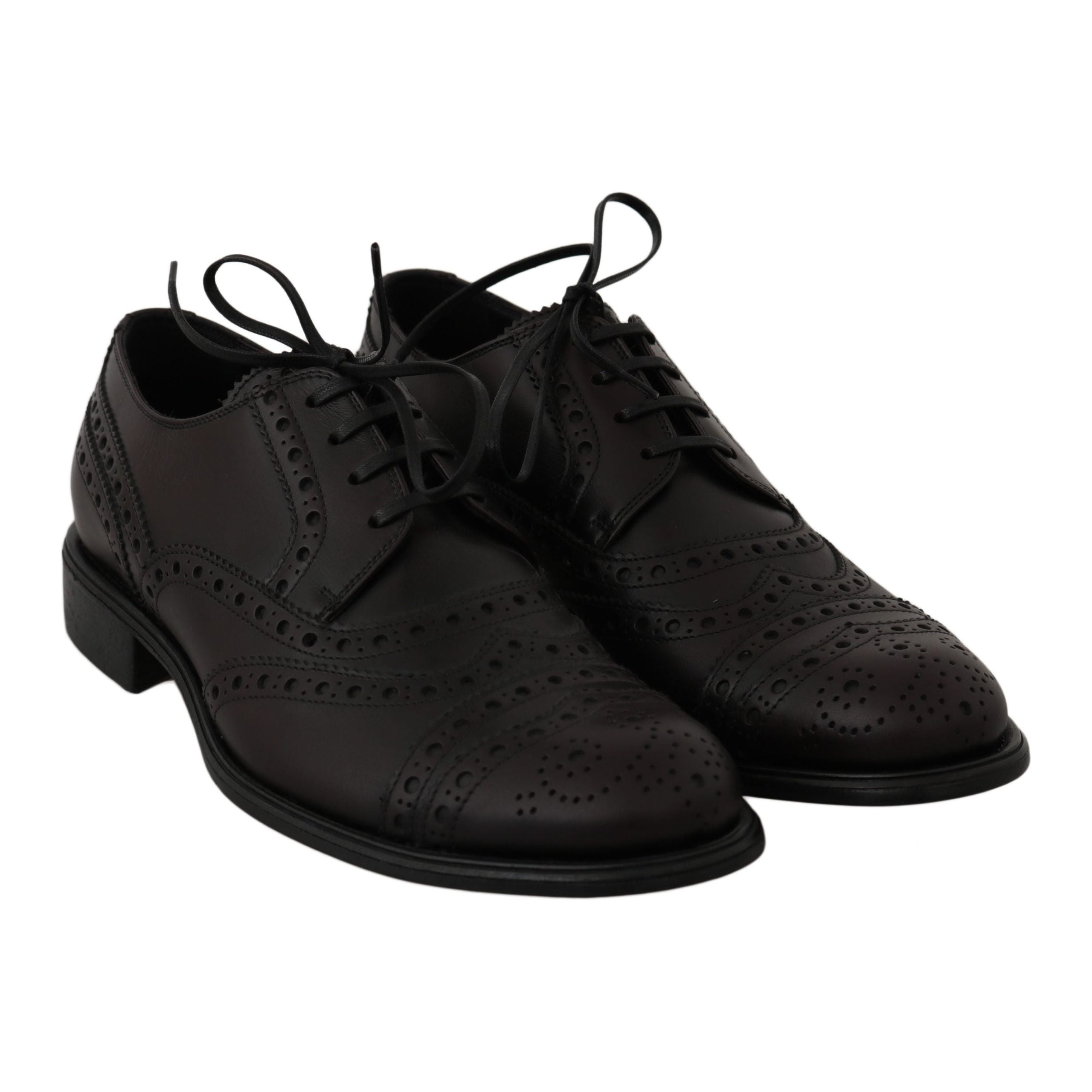Dolce & Gabbana Bordeaux Leather Derby Dress Shoes