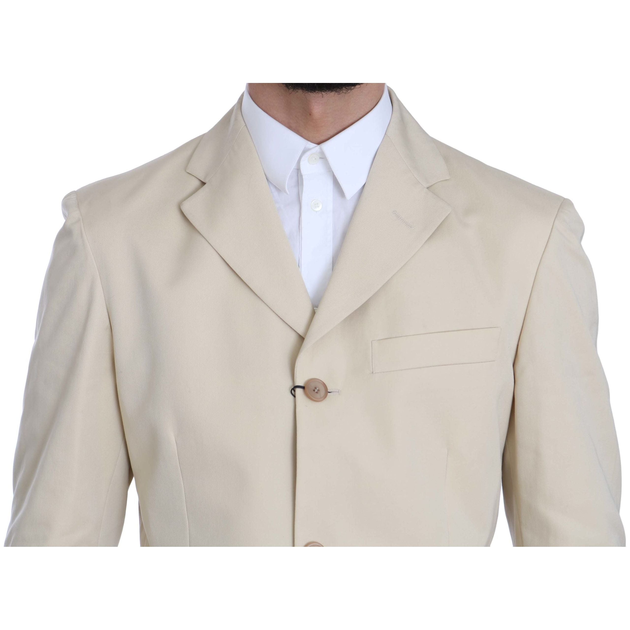 Romeo Gigli Beige Wool Suit with Classic Elegance