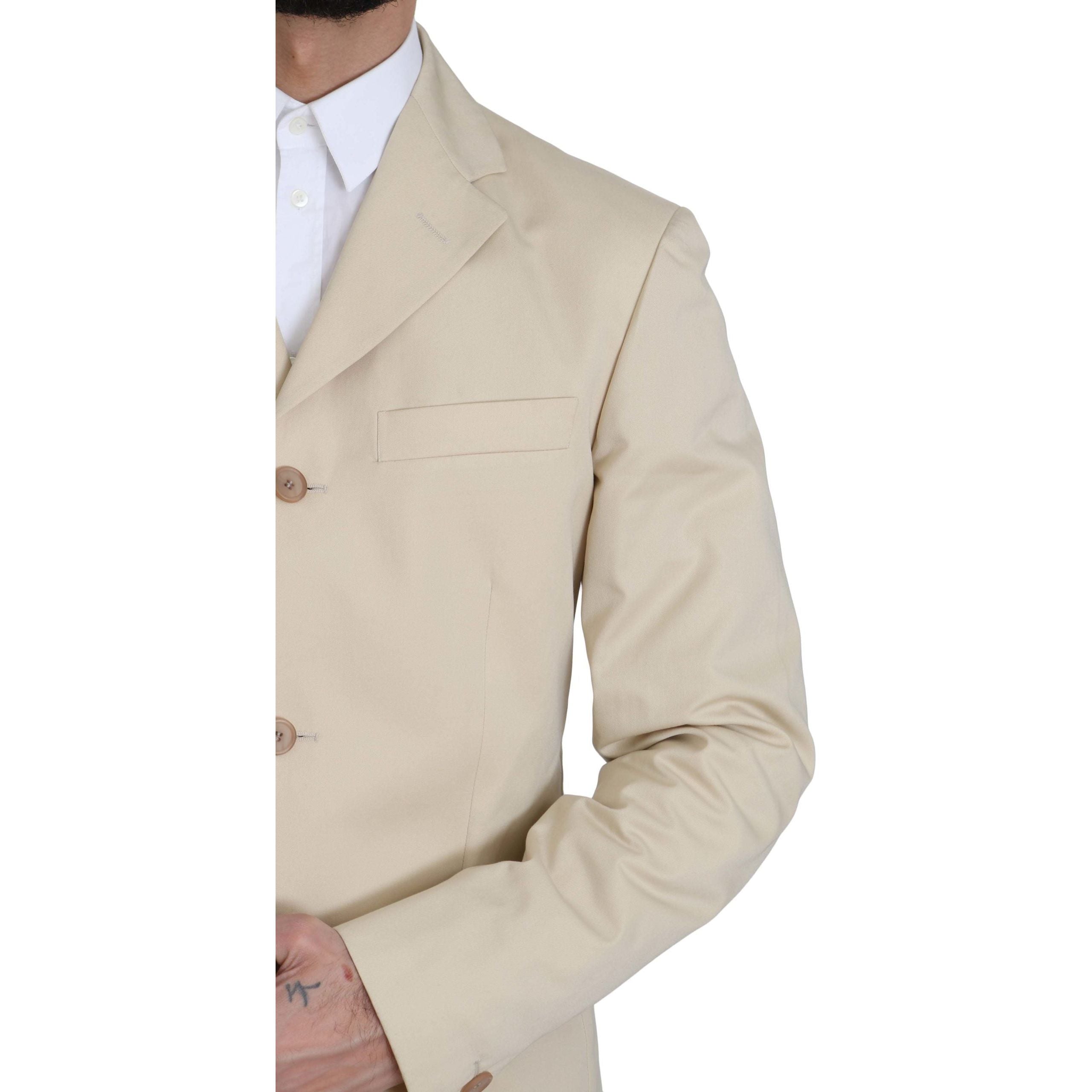 Romeo Gigli Beige Wool Suit with Classic Elegance
