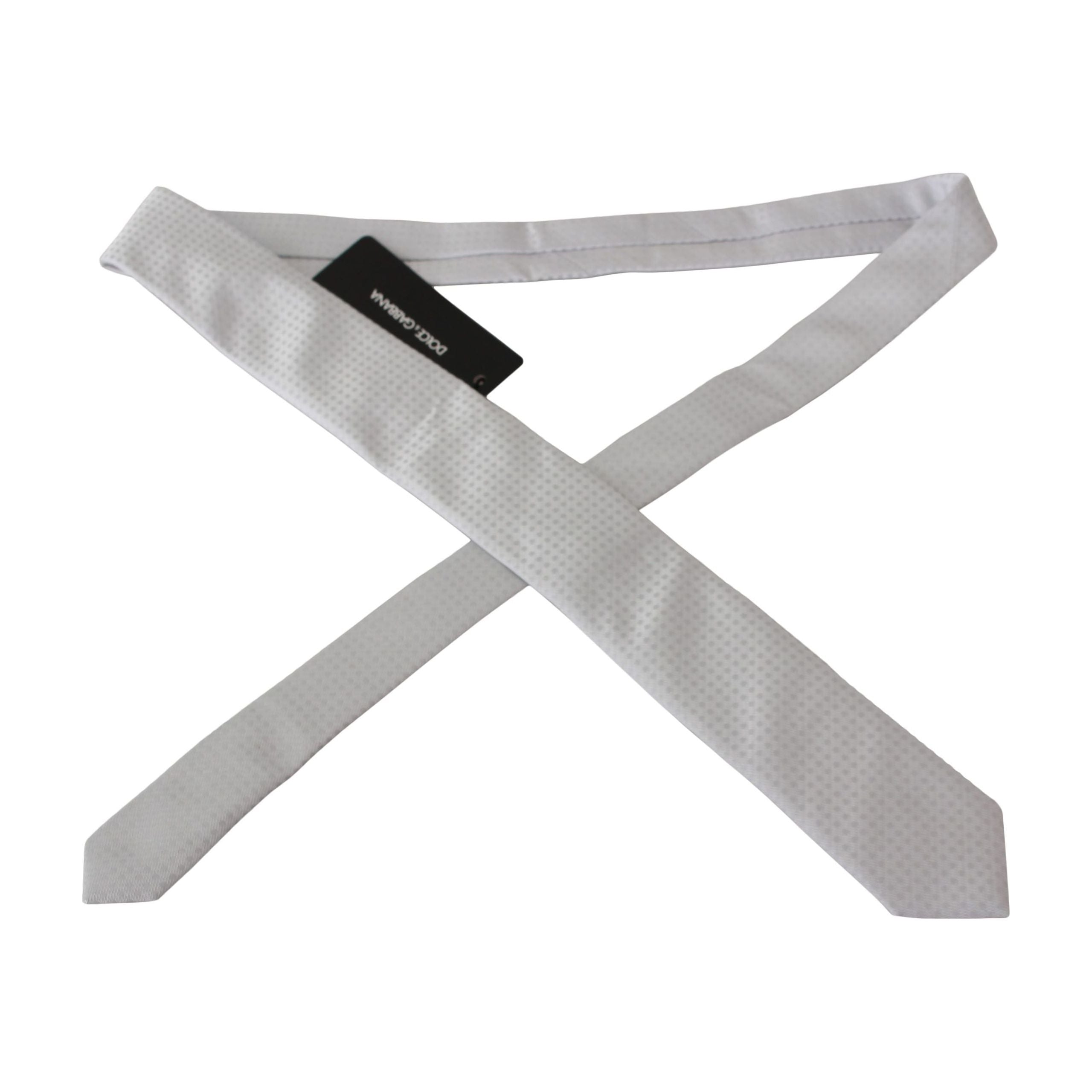 Dolce & Gabbana White Silk Blend Neck Tie