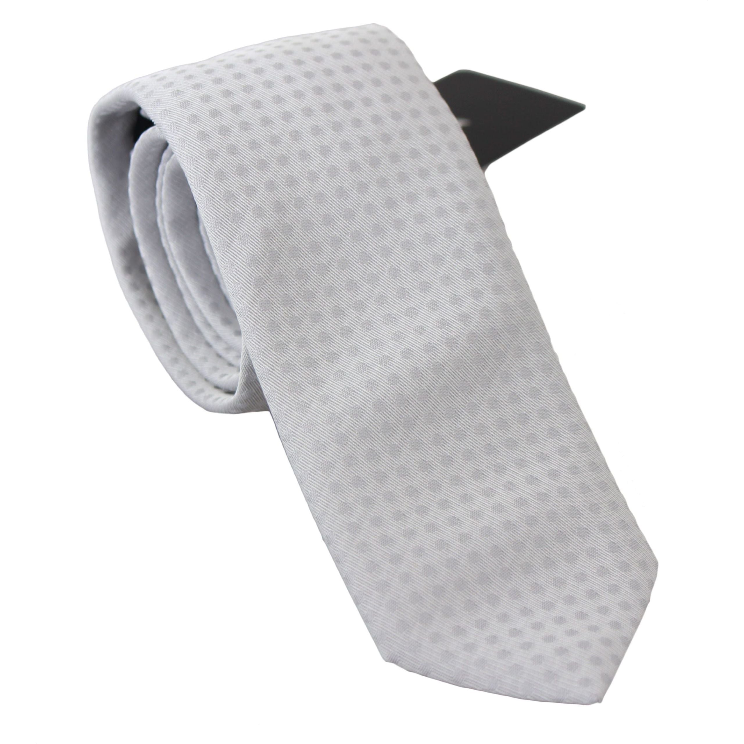 Dolce & Gabbana White Silk Blend Neck Tie