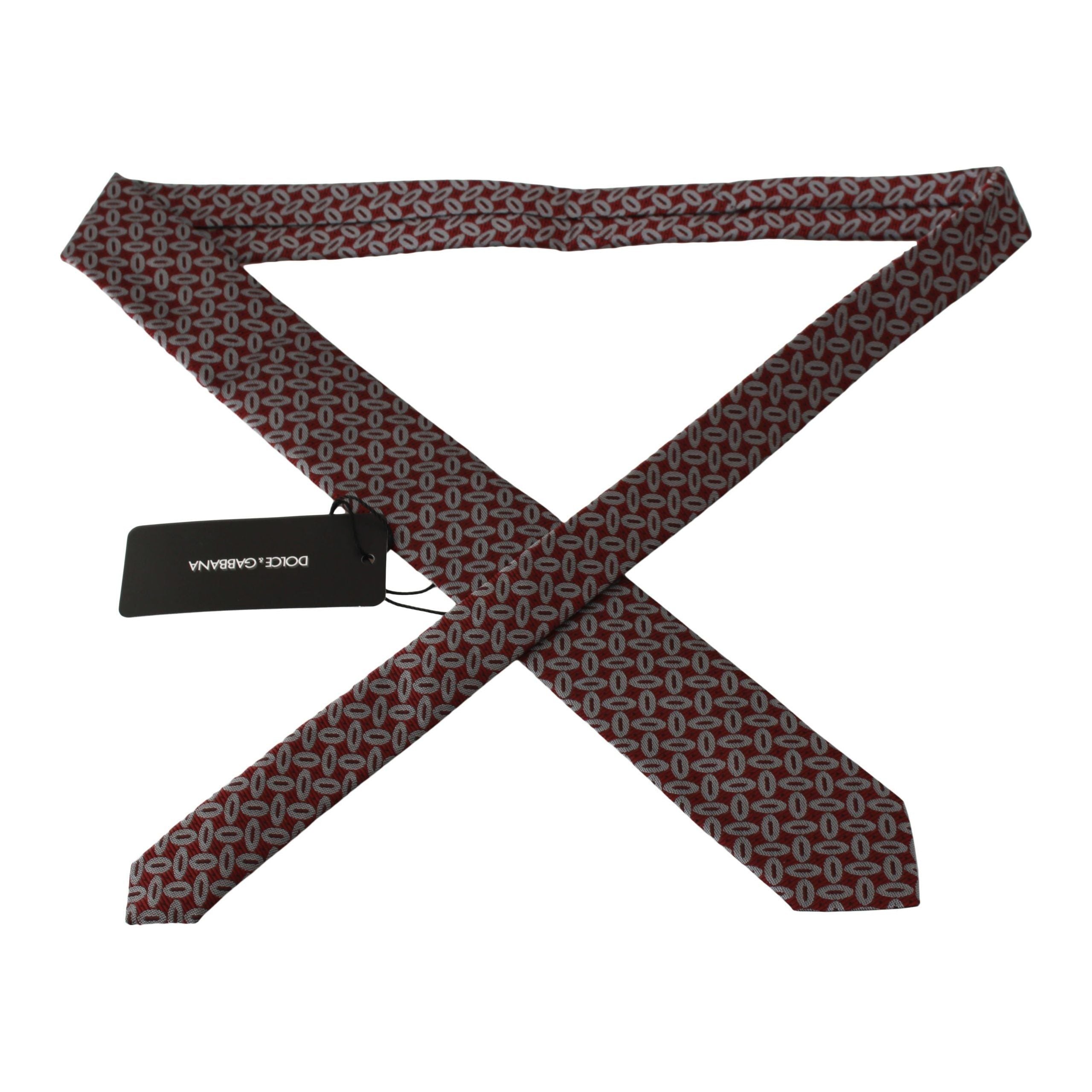 Dolce & Gabbana Red Silk Printed Neck Tie