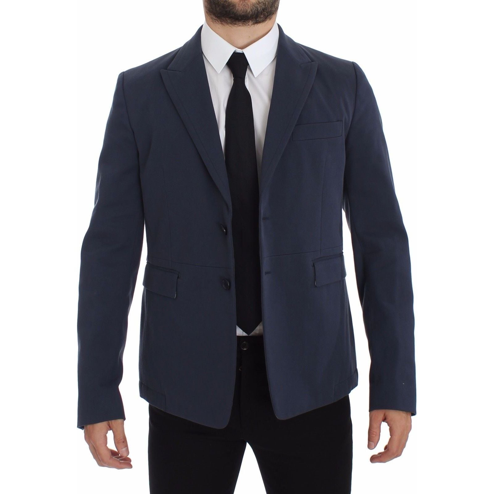 Dolce & Gabbana Elegant Blue Cotton Stretch Blazer Jacket