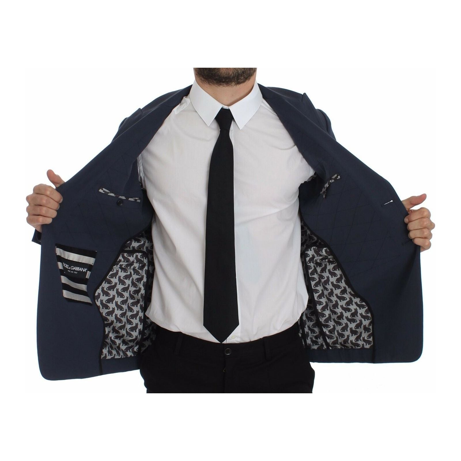 Dolce & Gabbana Elegant Blue Cotton Stretch Blazer Jacket