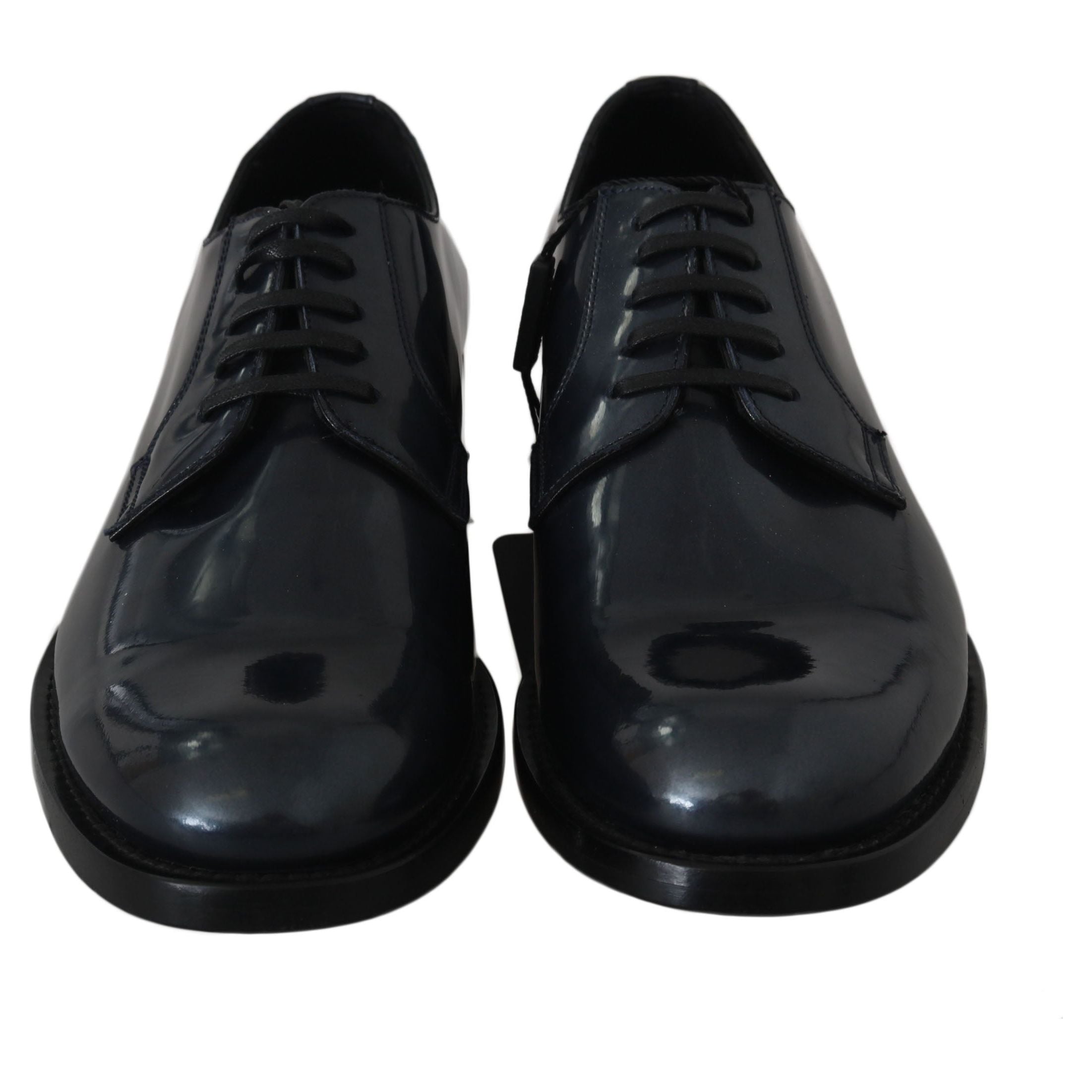 Dolce & Gabbana Elegant Blue Leather Derby Dress Shoes