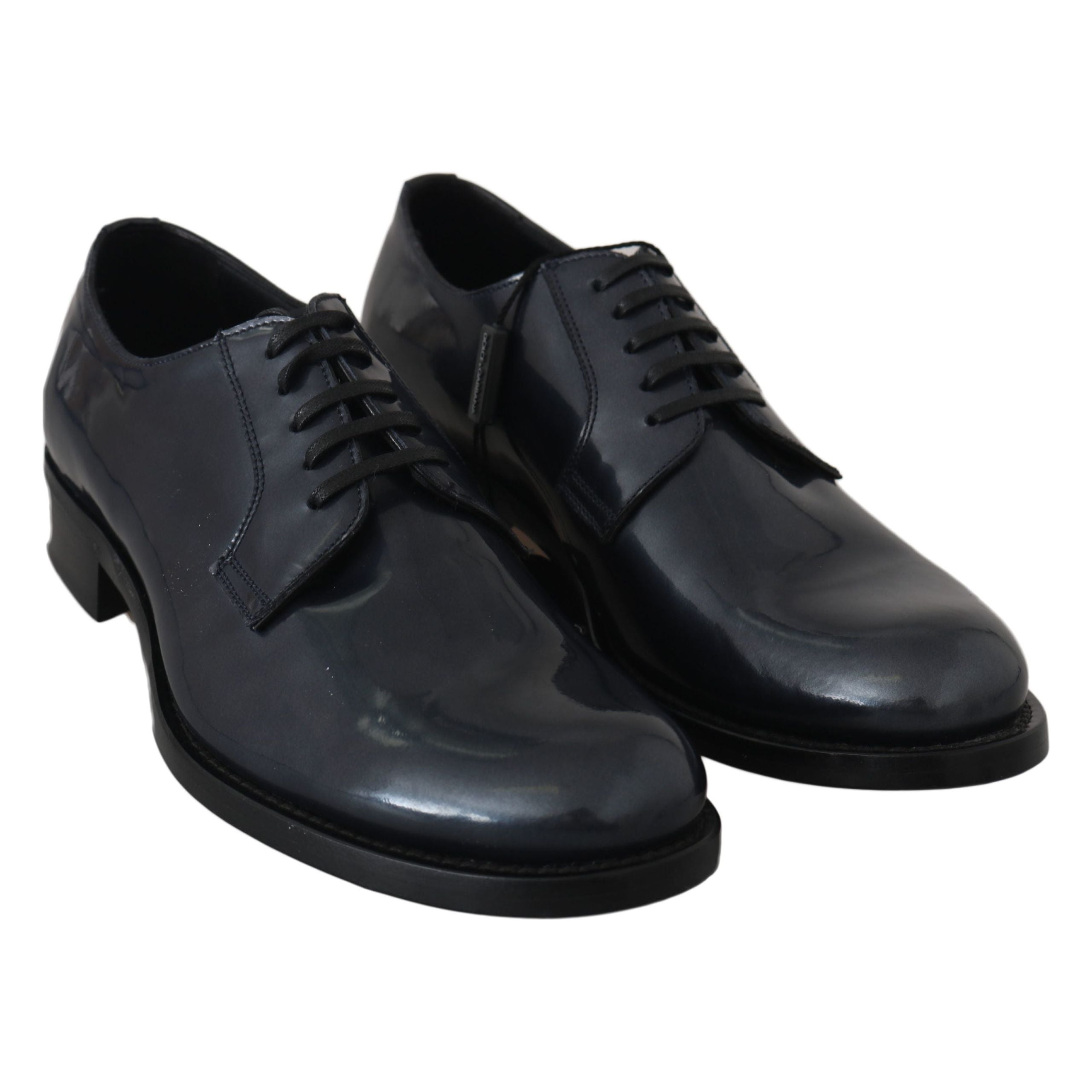 Dolce & Gabbana Elegant Blue Leather Derby Dress Shoes