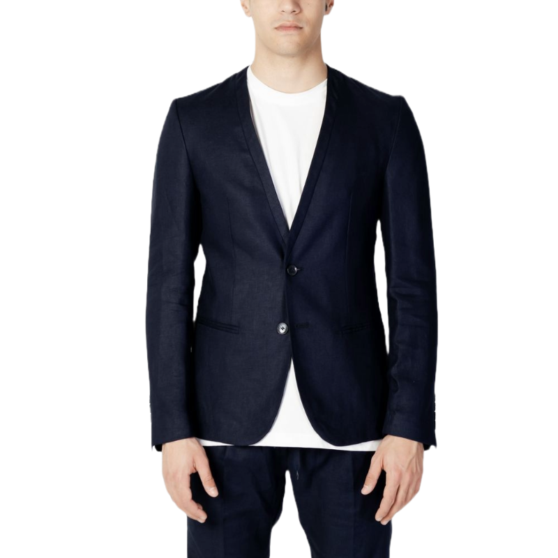 Antony Morato Navy Blue Linen Blazer for Timeless Elegance