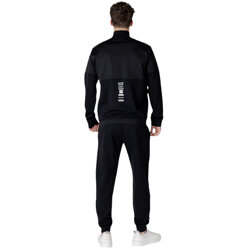 Emporio Armani EA7 Black Cotton Sweatsuit for Elevated Style