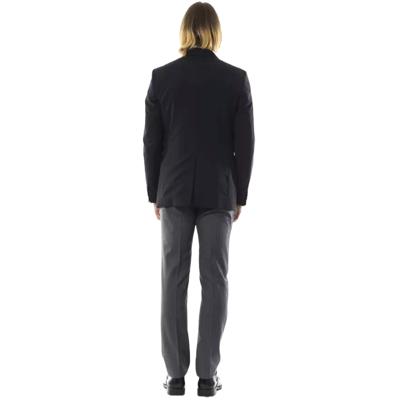 Uominitaliani Black Premium Wool Formal Blazer for Timeless Elegance
