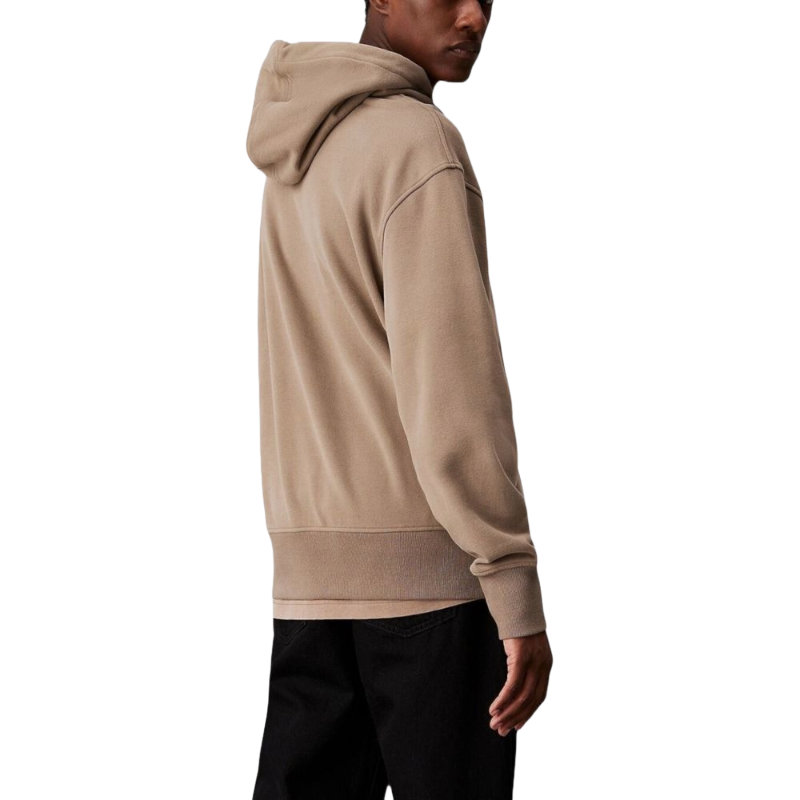 Calvin Klein Jeans Beige Cotton Hoodie for Elevated Style