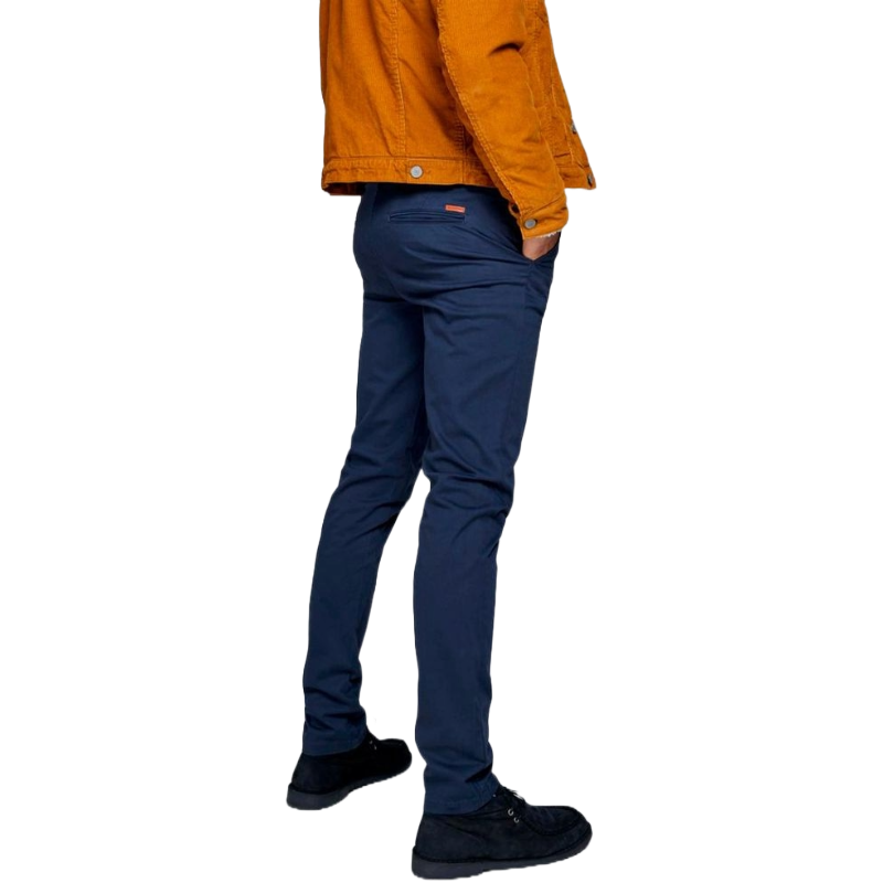 Jack & Jones Blue Cotton Chinos for Effortless Elegance