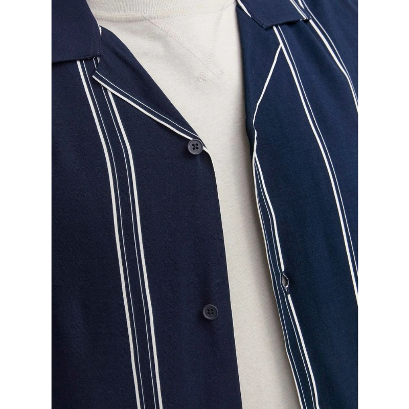 Jack & Jones Blue Viscose Shirt for Effortless Summer Elegance