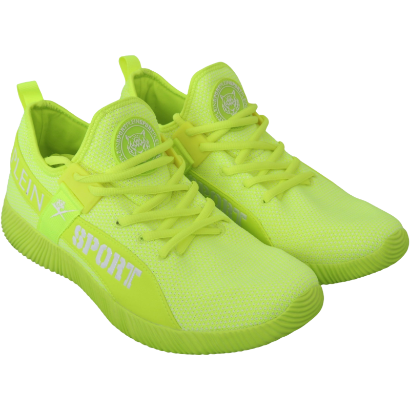 Philipp Plein Light Green Leather Sneakers for Elevated Style