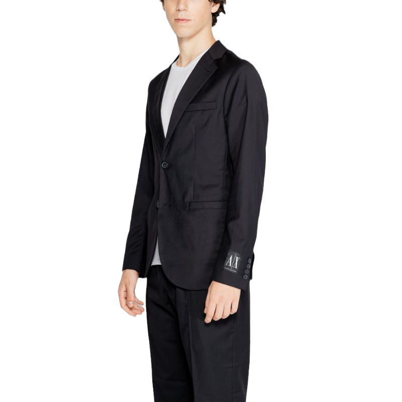 Armani Exchange Black Wool Blazer for Timeless Sophistication