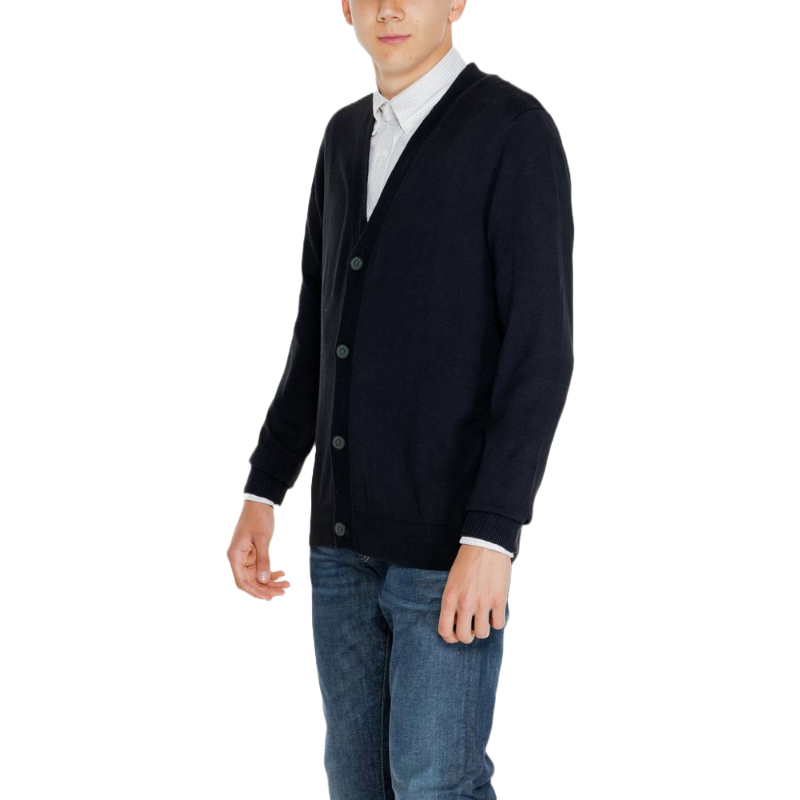 Jack & Jones Black Cotton Cardigan for Elevated Style