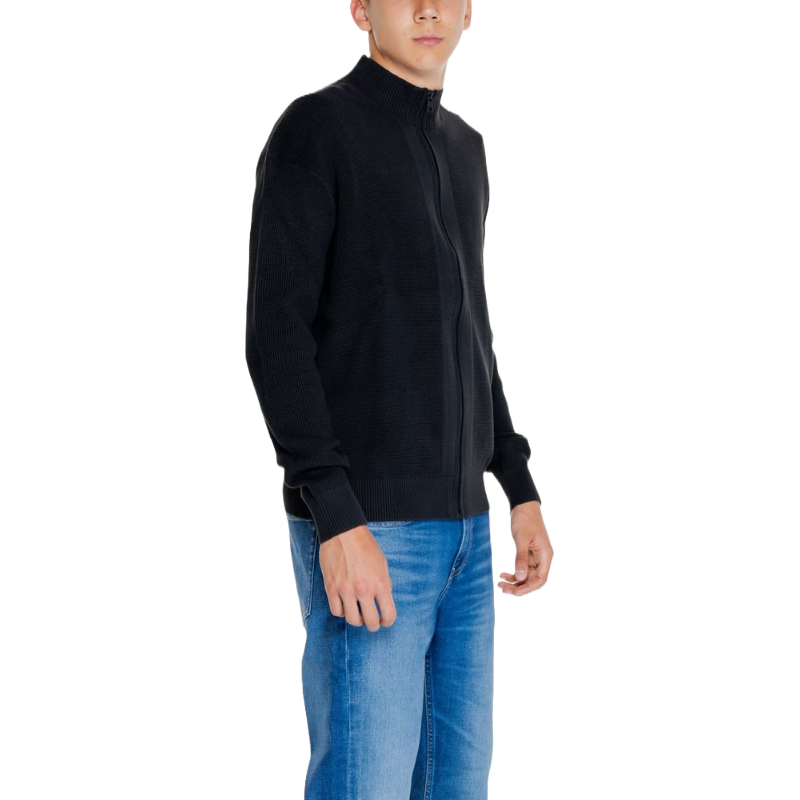 Calvin Klein Black Cotton Cardigan for Effortless Elegance