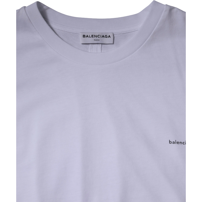 Balenciaga White Cotton Crew Neck T-shirt for Effortless Elegance