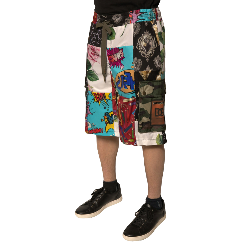 Dolce & Gabbana Multicolor Cotton Cargo Shorts Elegance