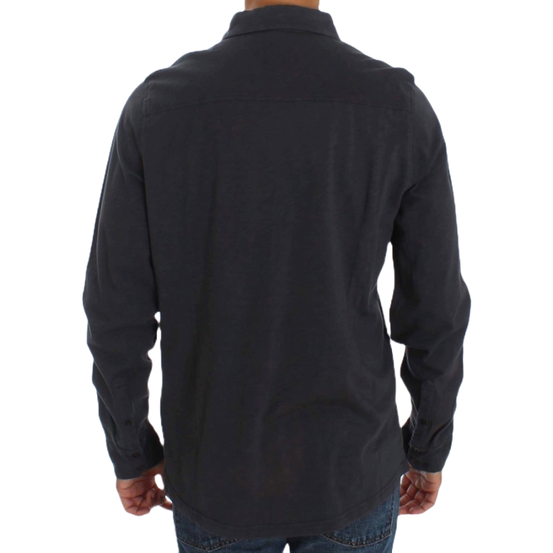Alpha Massimo Rebecchi Sleek Navy Blue Casual Cotton Shirt