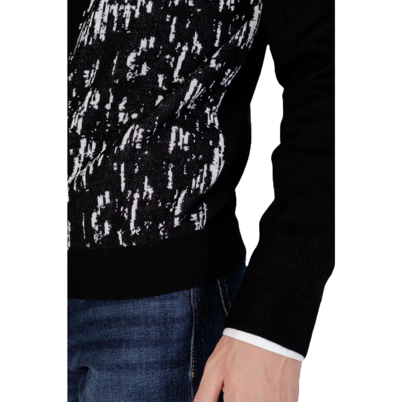 Antony Morato Black Wool Cardigan for Timeless Elegance