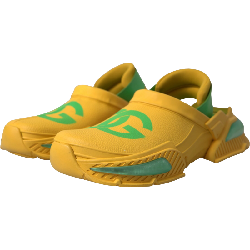 Dolce & Gabbana Yellow Rubber Clogs Slippers in Lush Colors