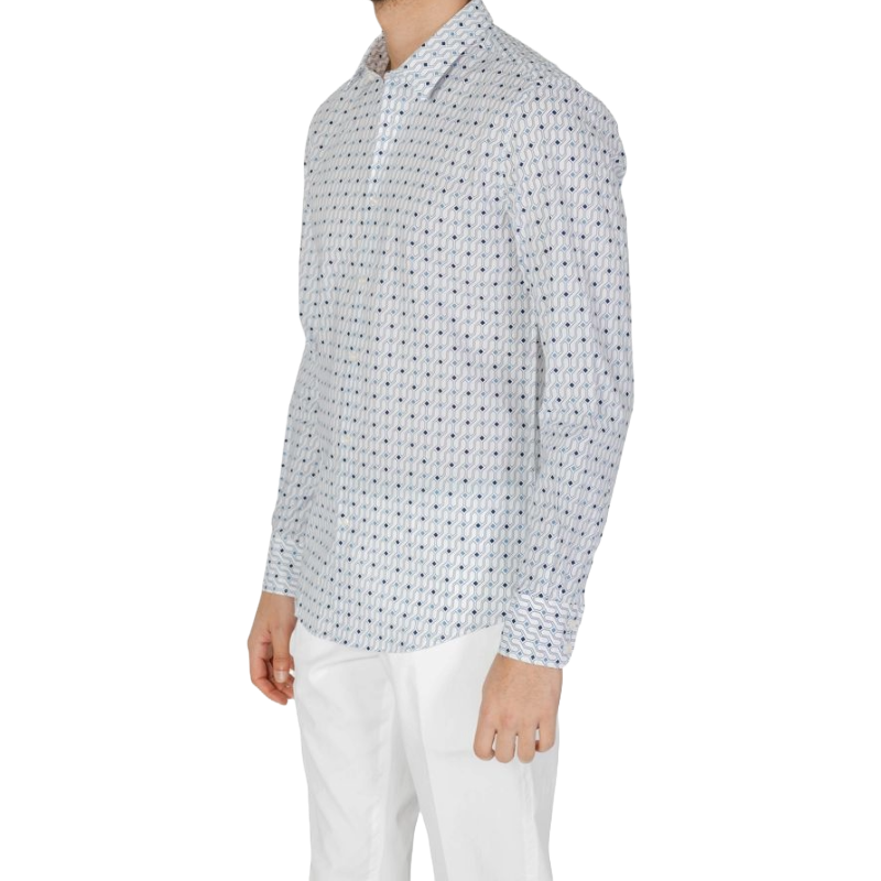 Antony Morato Blue Pattern Cotton Shirt for Timeless Elegance