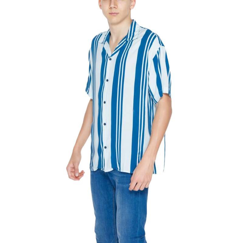 Jack & Jones Blue Viscose Shirt for Effortless Sophistication
