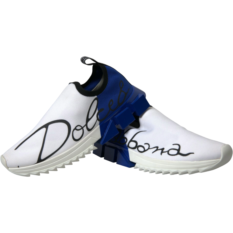 Dolce & Gabbana Blue Fabric Chic Low Top Sorrento Sneakers