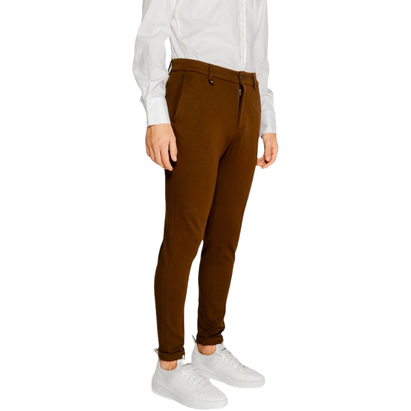 Antony Morato Brown Viscose Trousers with Tailored Elegance