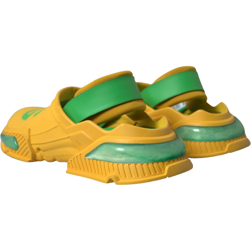 Dolce & Gabbana Yellow Rubber Clogs Slippers in Lush Colors