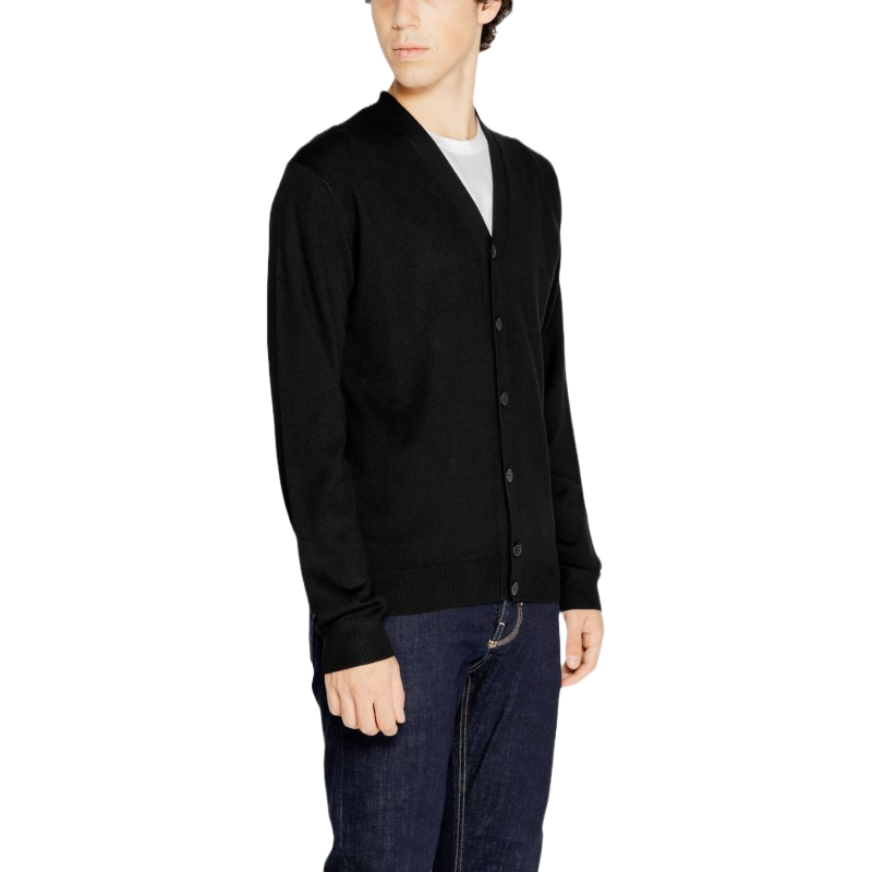 Hamaki-Ho Black Viscose Cardigan for Effortless Elegance