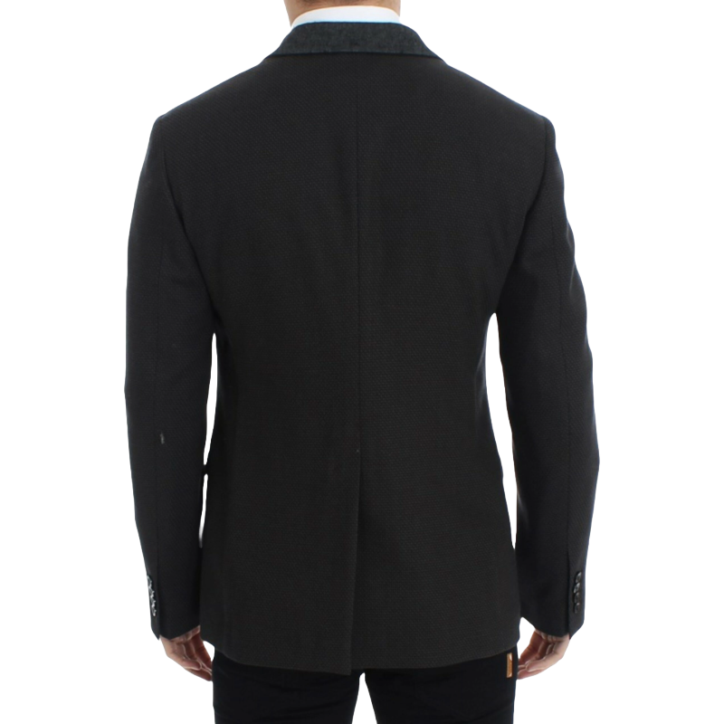 Dolce & Gabbana Brown Wool Silk Double Breasted Blazer