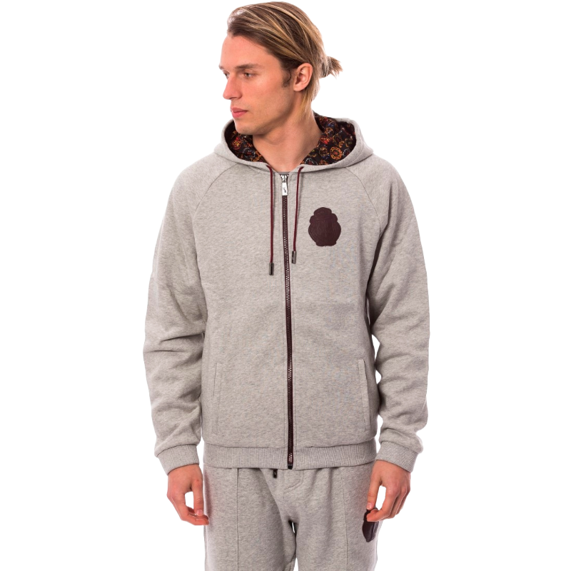 Billionaire Elegant Gray Cotton Sweatsuit Ensemble