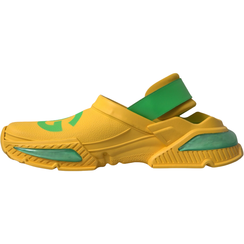 Dolce & Gabbana Yellow Rubber Clogs Slippers in Lush Colors