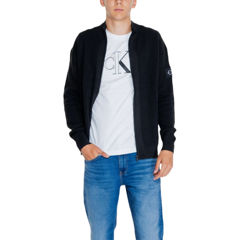 Calvin Klein Black Cotton Cardigan for Effortless Elegance